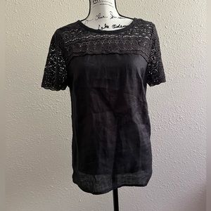 J. Crew Black Lace Blouse